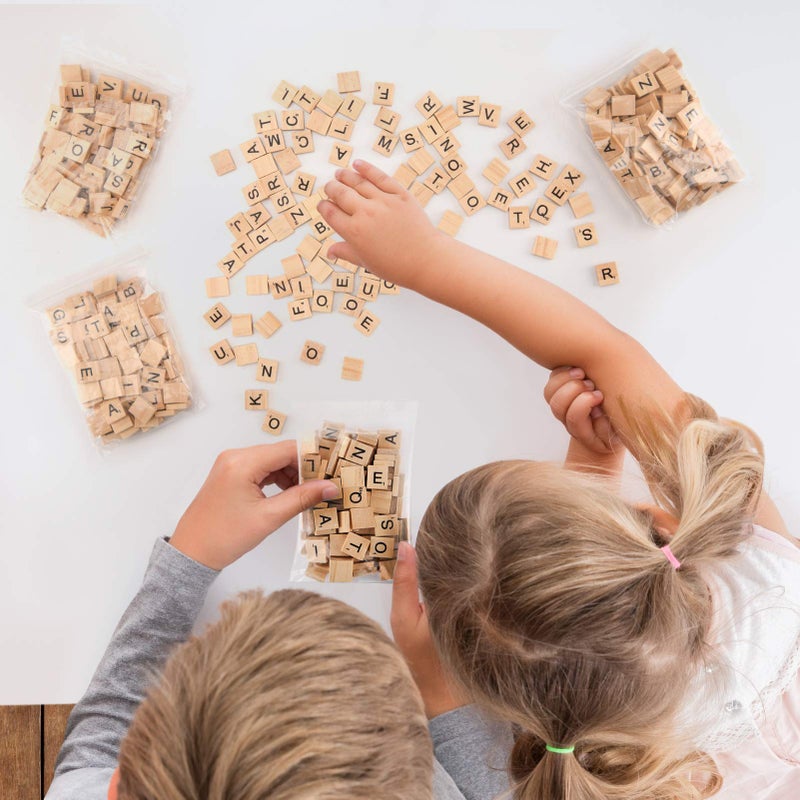 Magicfly 500 Pieces Letter Tiles, Wooden Scrabble Tiles for Crafts, A-Z Capital Wood Letters for Crafts, Spelling,Scrabble Crossword Game - Image 5